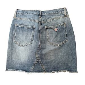 Guess Distress Denim Front Slit Midi Y2K Preppy Women Skirt CottonSmall
